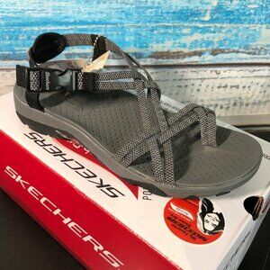 Skechers Women's Arch Fit Reggae Sole Searcher Vegan Sandals Gray Size:8 #16333